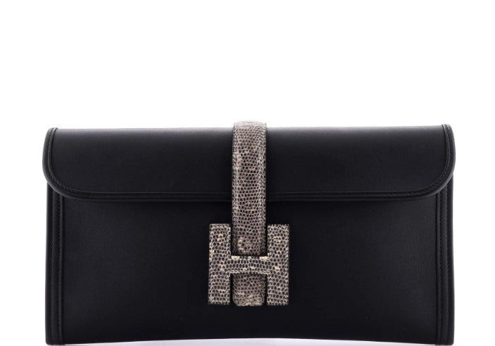 Hermès Jige Elan Clutch Swift with Lizard 29
