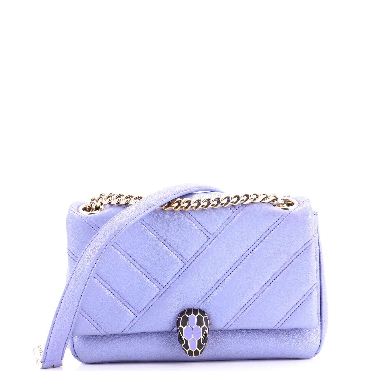 Bvlgari Serpenti Cabochon Shoulder Bag Diagonal Quilted Leather Small