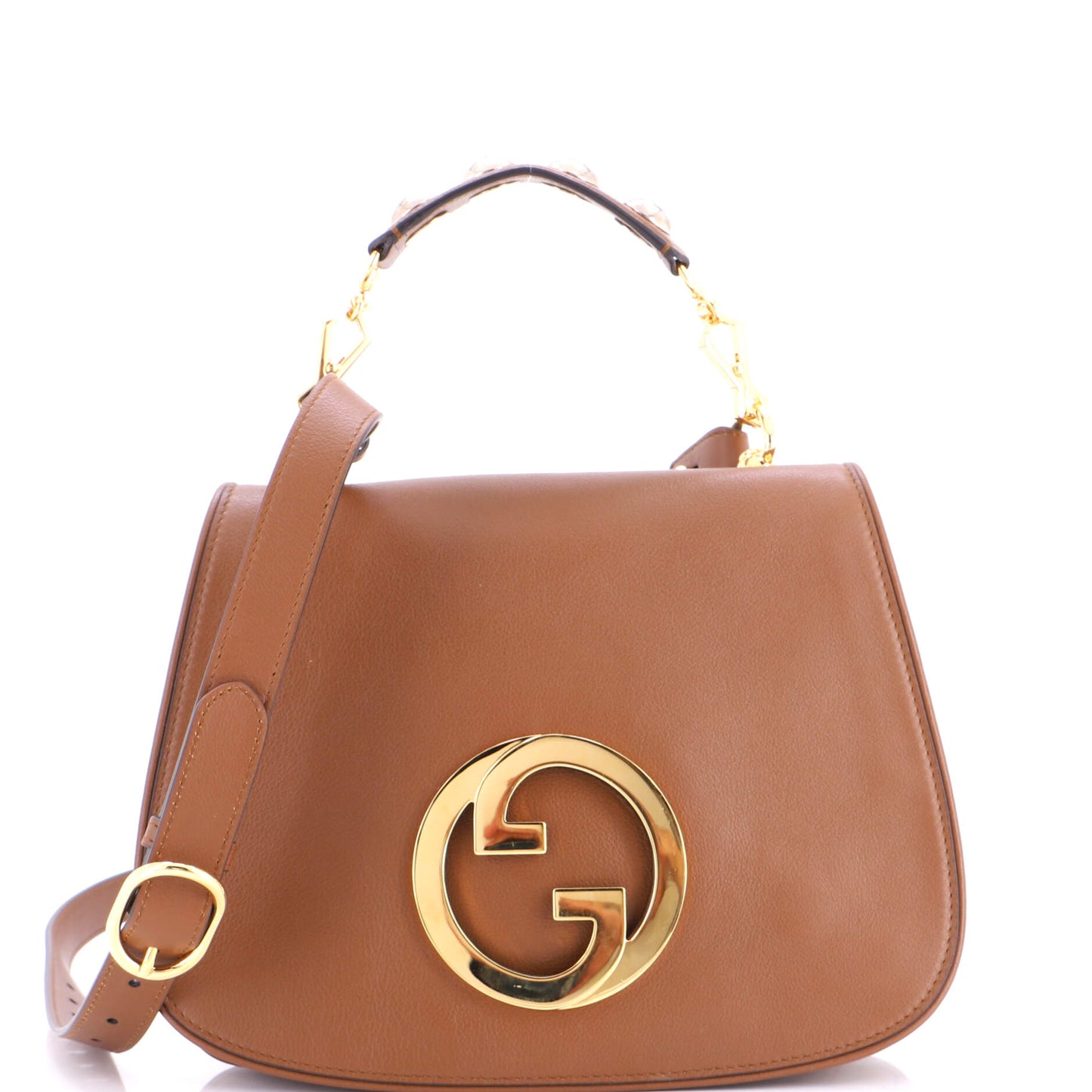 Gucci Web Blondie Shoulder Flap Bag Leather Medium
