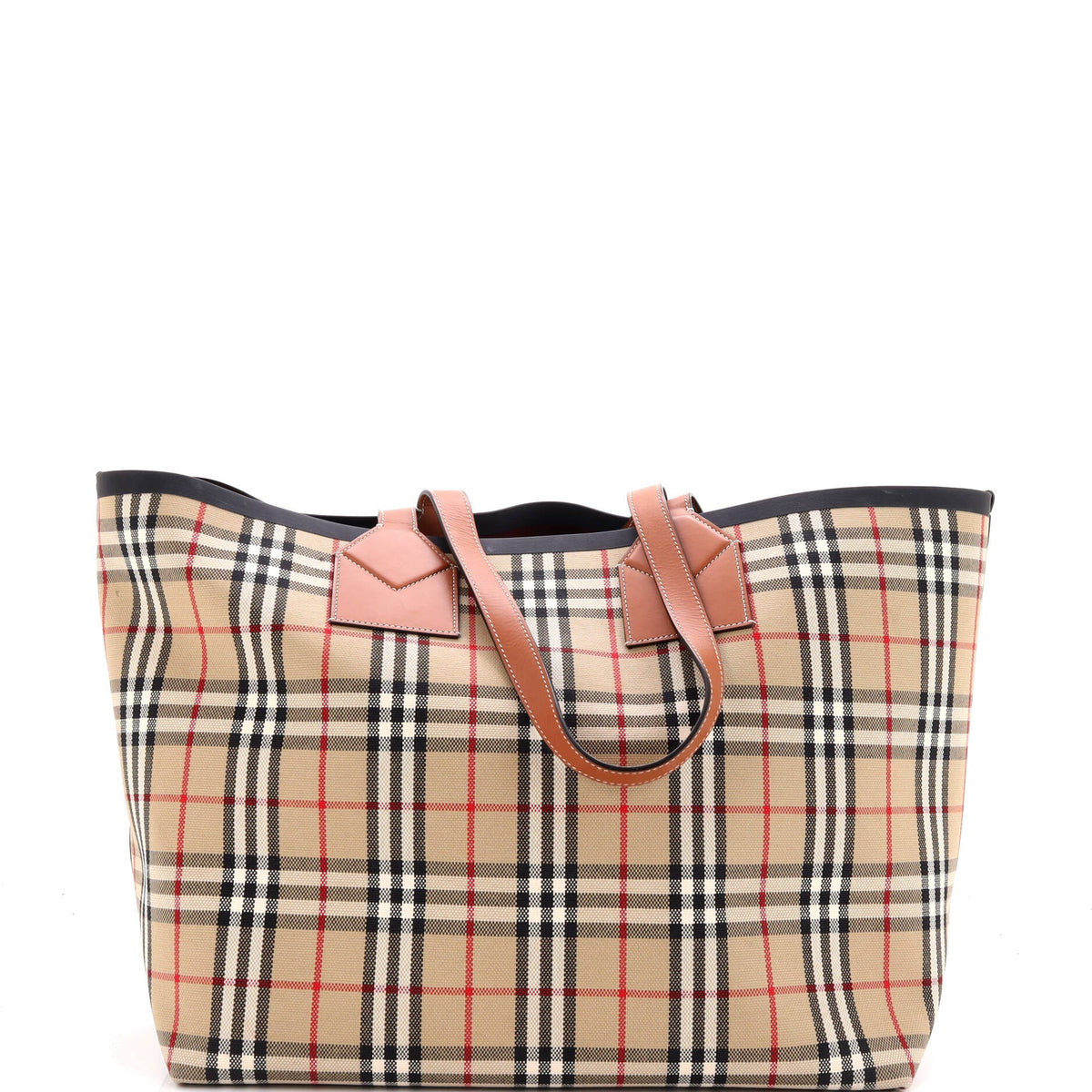 Burberry London Tote Vintage Check Canvas Large