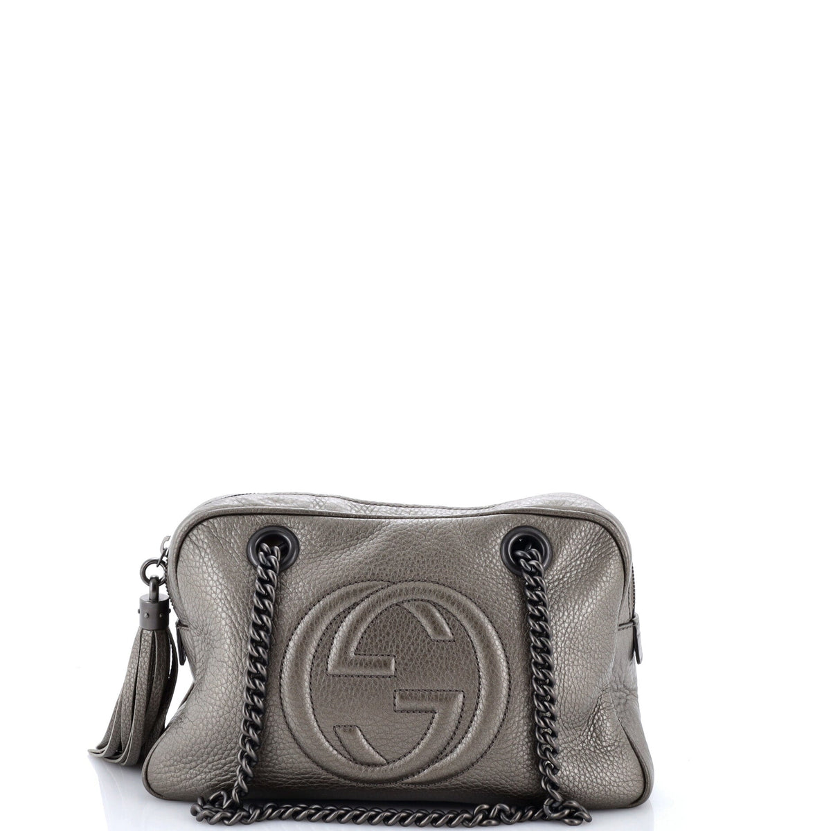 Gucci Soho Chain Zip Shoulder Bag Leather Small
