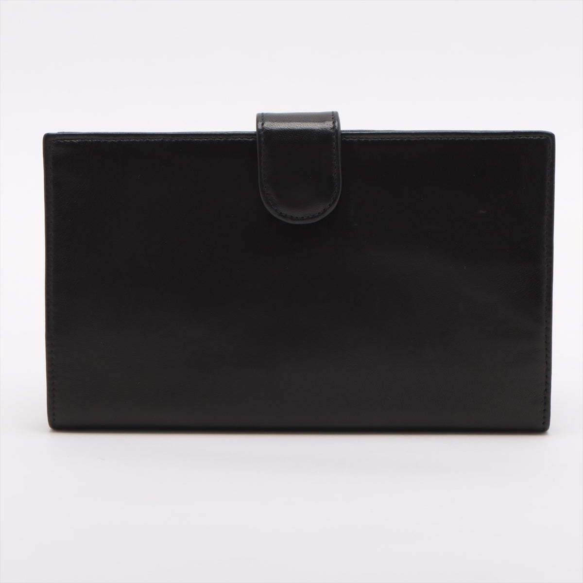 Chanel Half Coco Mark Lambskin Wallet Black Gold Metal Fittings 4868828
