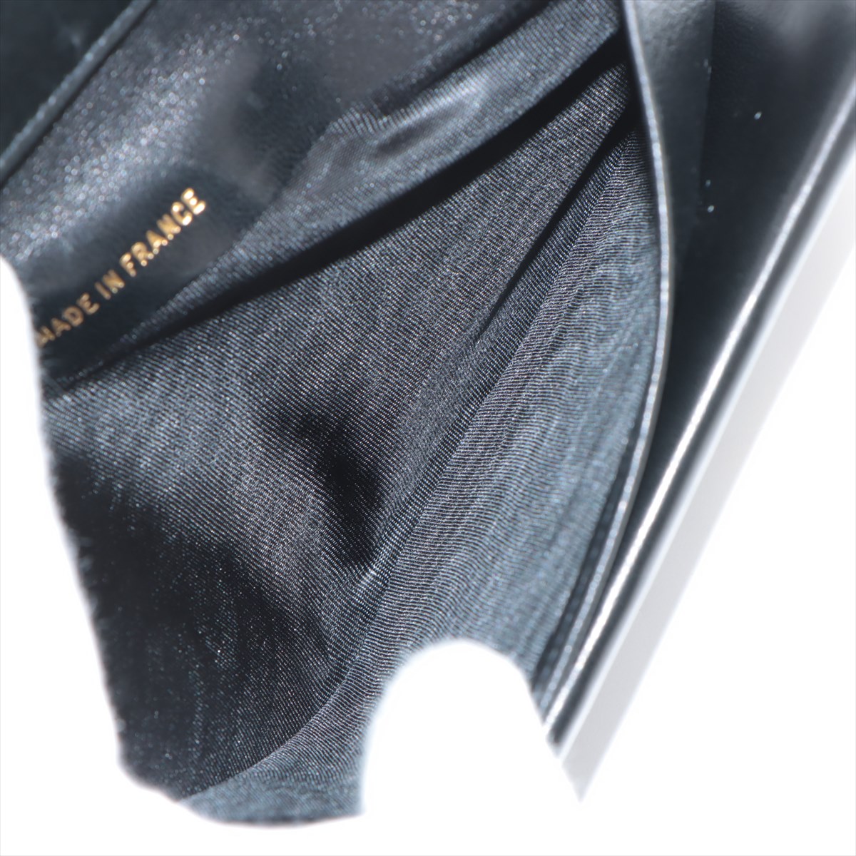 Chanel Half Coco Mark Lambskin Wallet Black Gold Metal Fittings 4868828