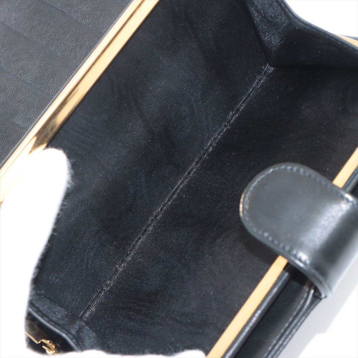 Chanel Half Coco Mark Lambskin Wallet Black Gold Metal Fittings 4868828
