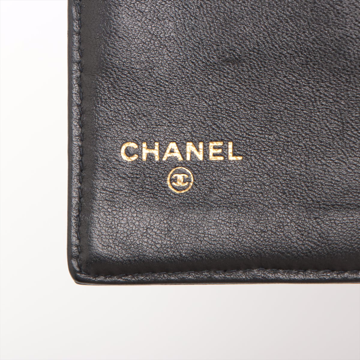 Chanel Half Coco Mark Lambskin Wallet Black Gold Metal Fittings 4868828