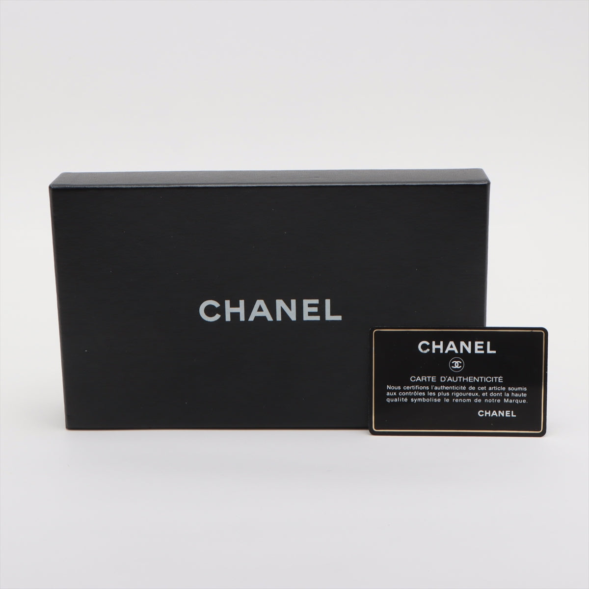 Chanel Half Coco Mark Lambskin Wallet Black Gold Metal Fittings 4868828