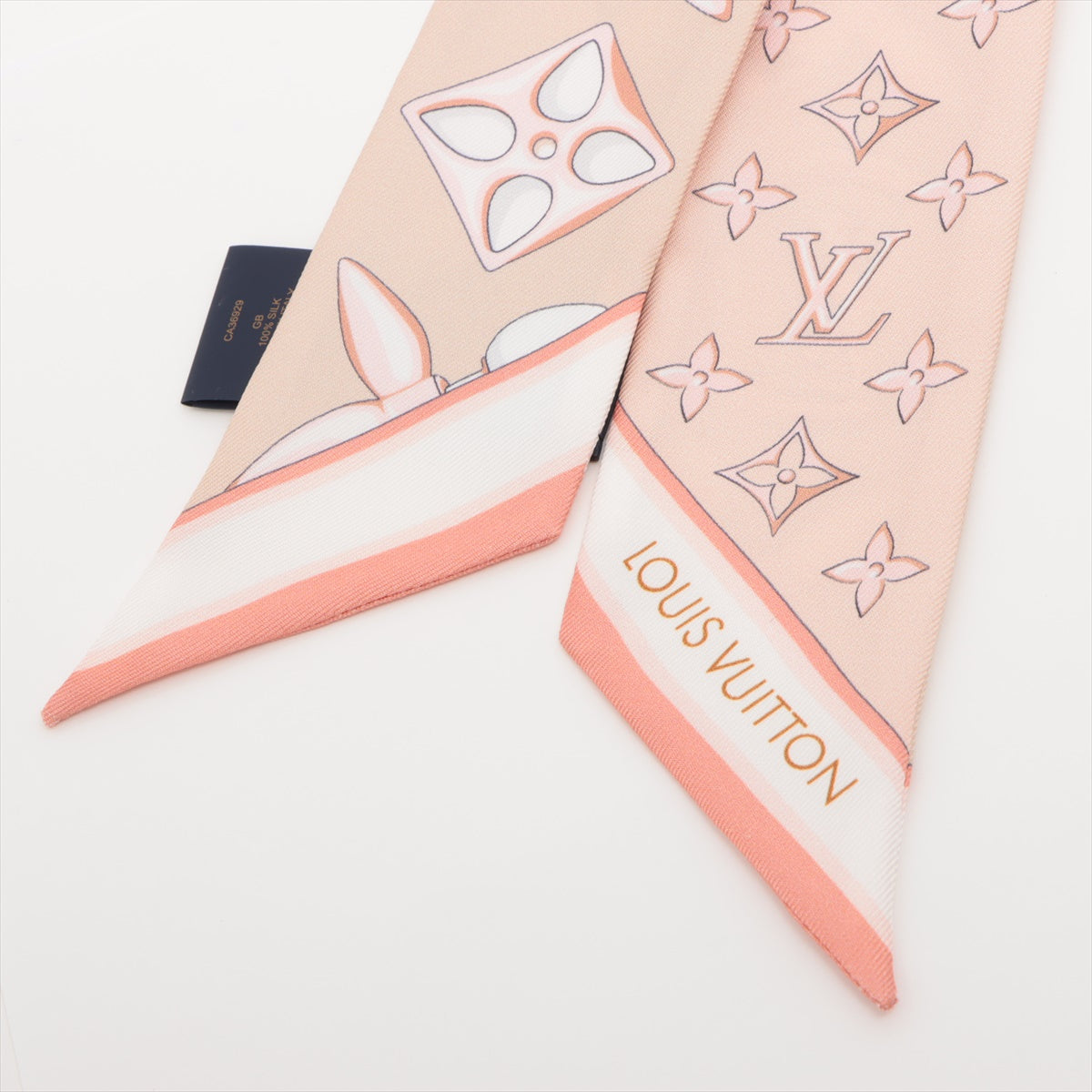 Louis Vuitton M79620 Bandeau BB Louisette CC3283 Scarf Silk Rose Gold