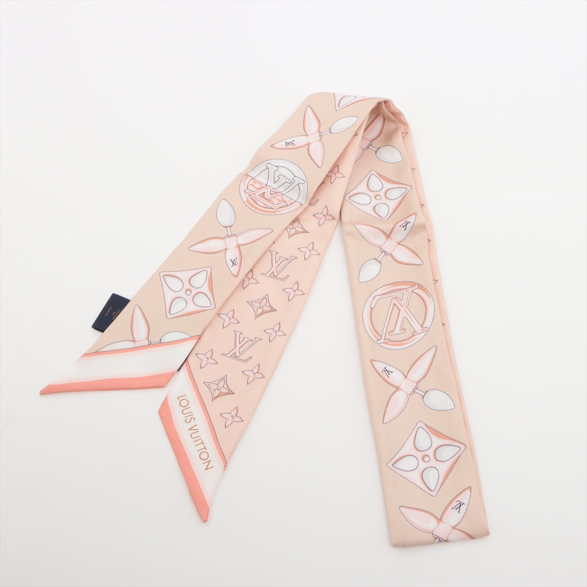 Louis Vuitton M79620 Bandeau BB Louisette CC3283 Scarf Silk Rose Gold
