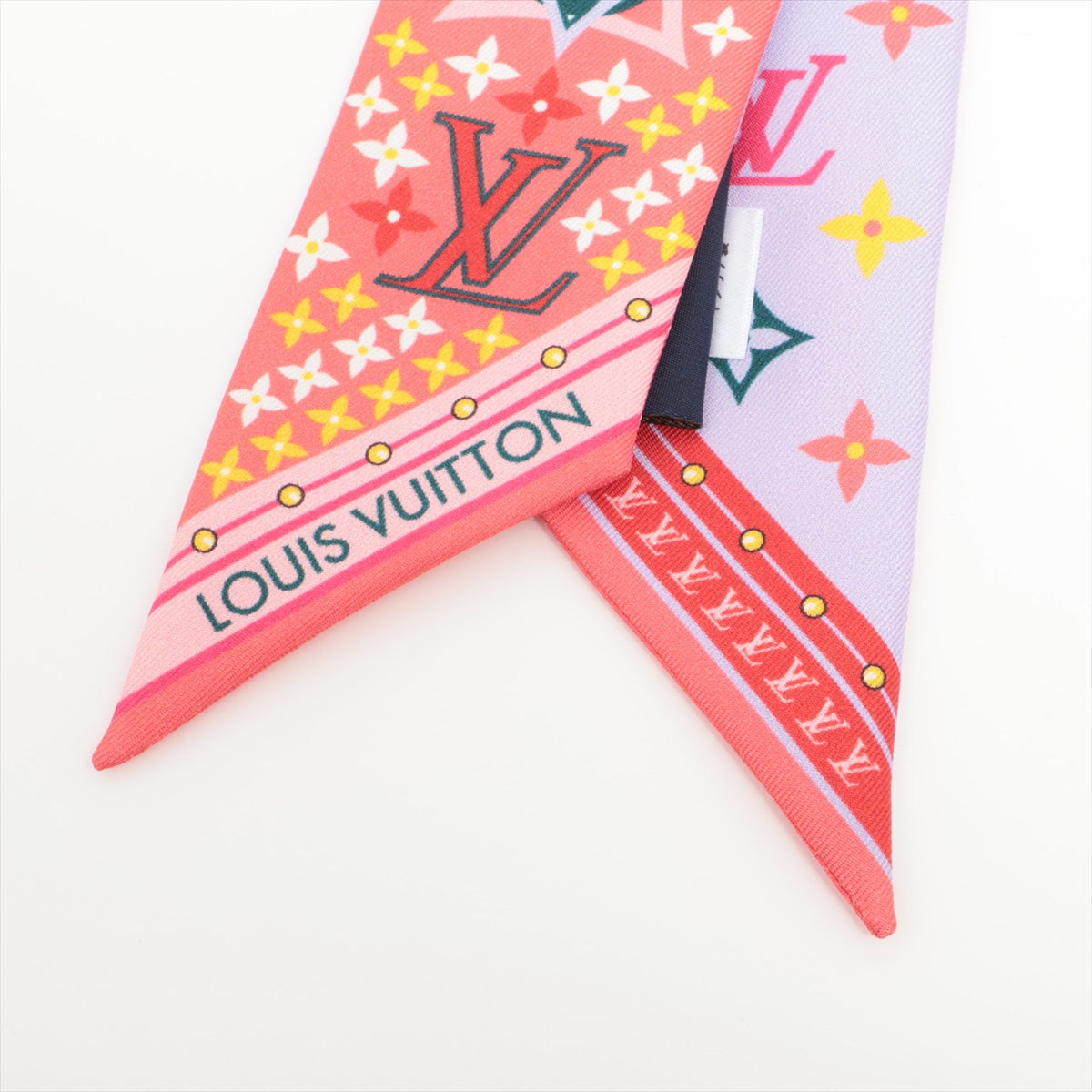 Louis Vuitton M77684 Bandeau BB flowers Forever IS1252 Scarf Silk pink x purple