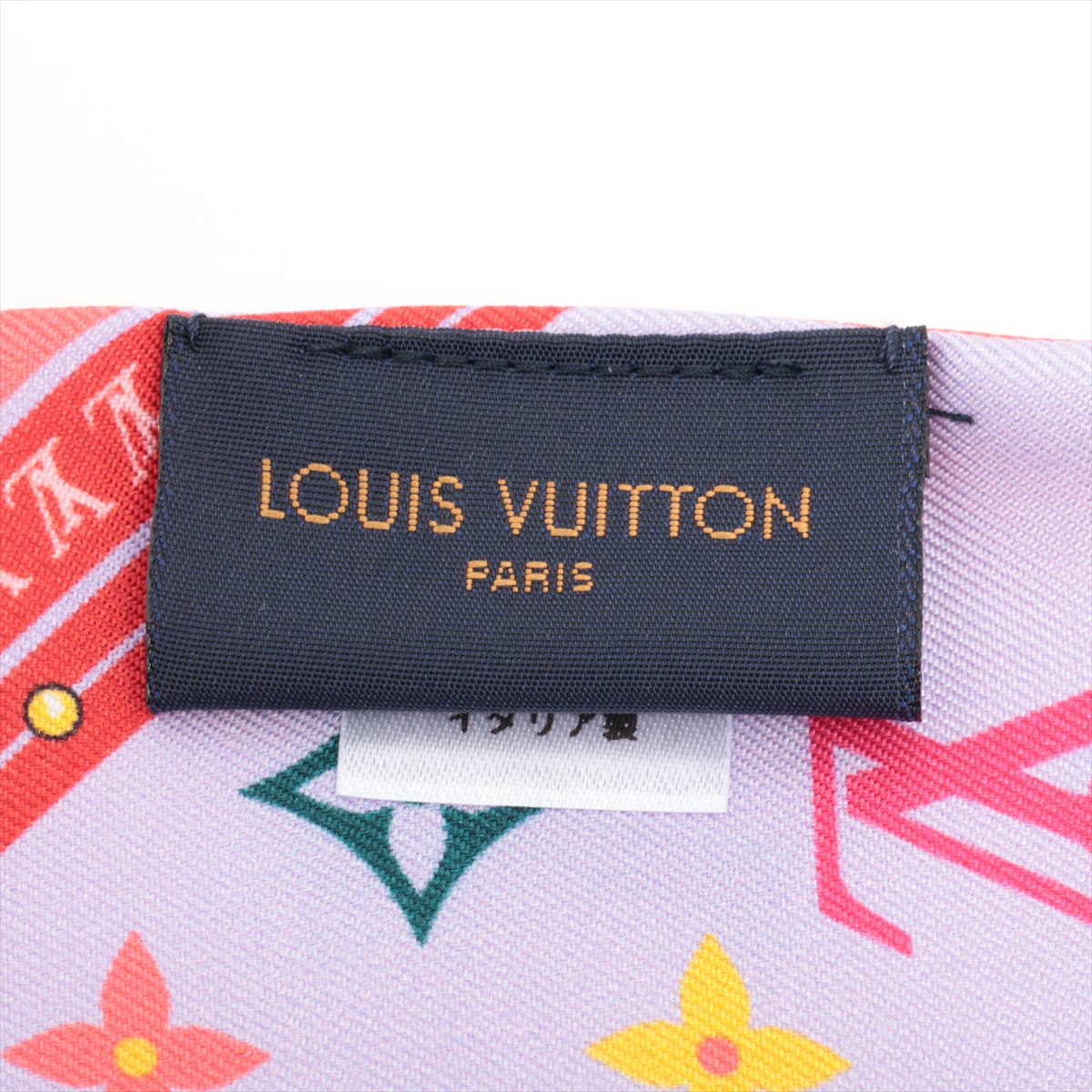 Louis Vuitton M77684 Bandeau BB flowers Forever IS1252 Scarf Silk pink x purple