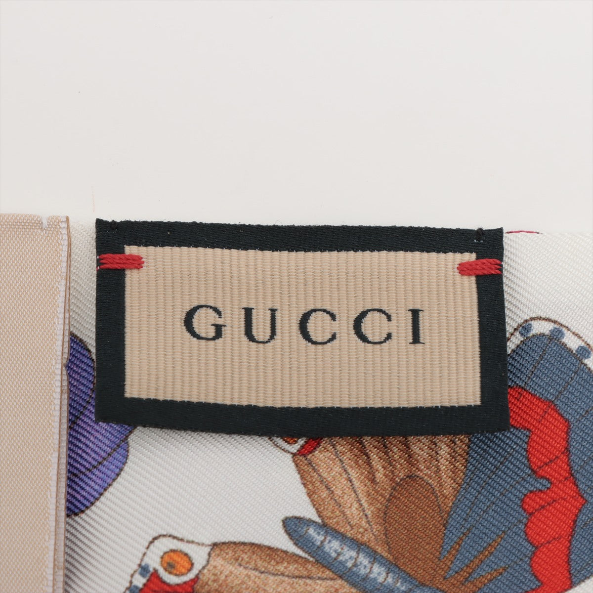 Gucci 406206 Neck Bow Scarf Silk Black × White
