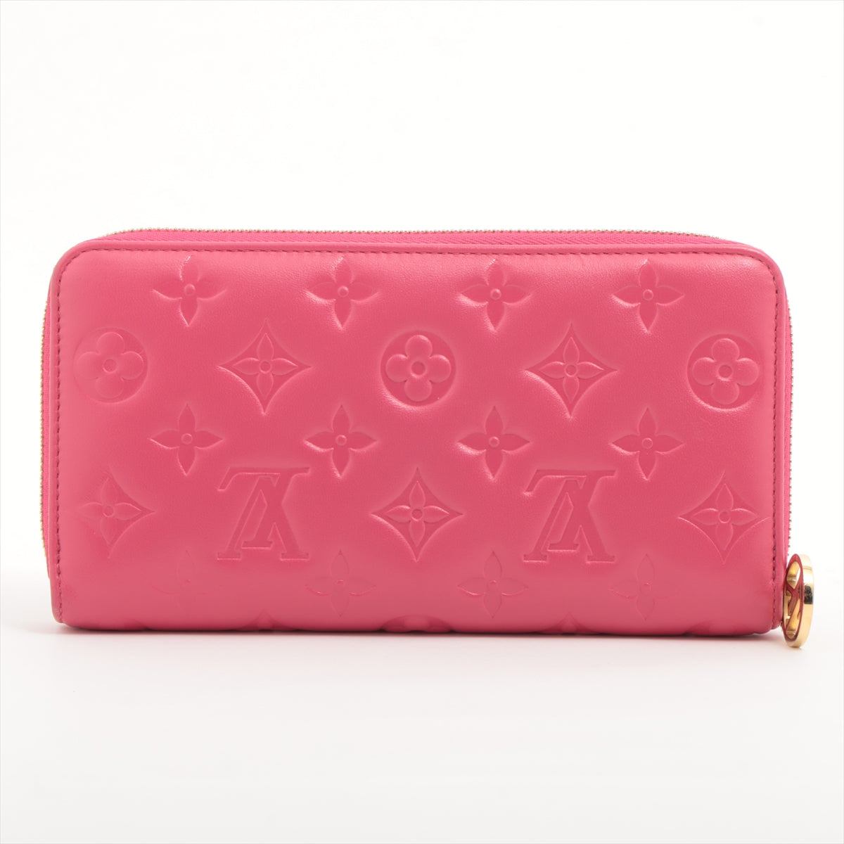 Louis Vuitton Monogram embossed Zippy Wallet Model Number Pink Zip Round Wallet