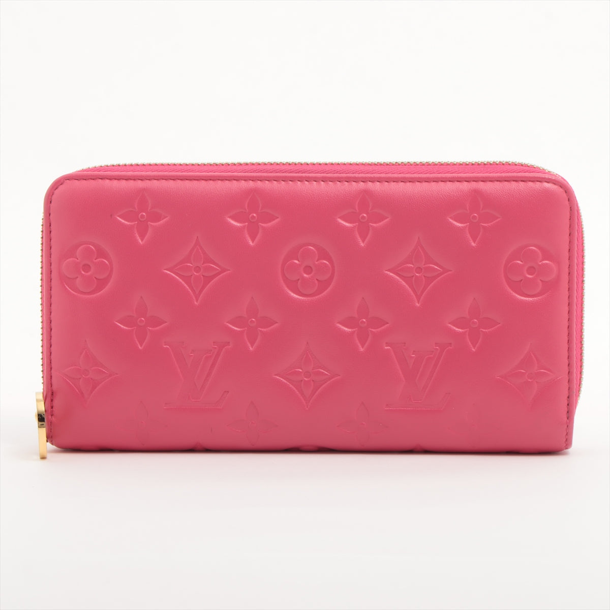 Louis Vuitton Monogram embossed Zippy Wallet Model Number Pink Zip Round Wallet