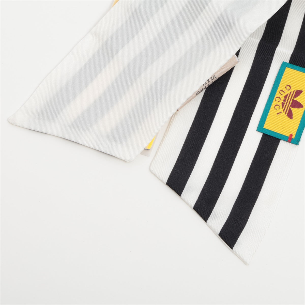 Gucci x Adidas Logo Scarf Silk Black × White Tsure tie scarf stripes