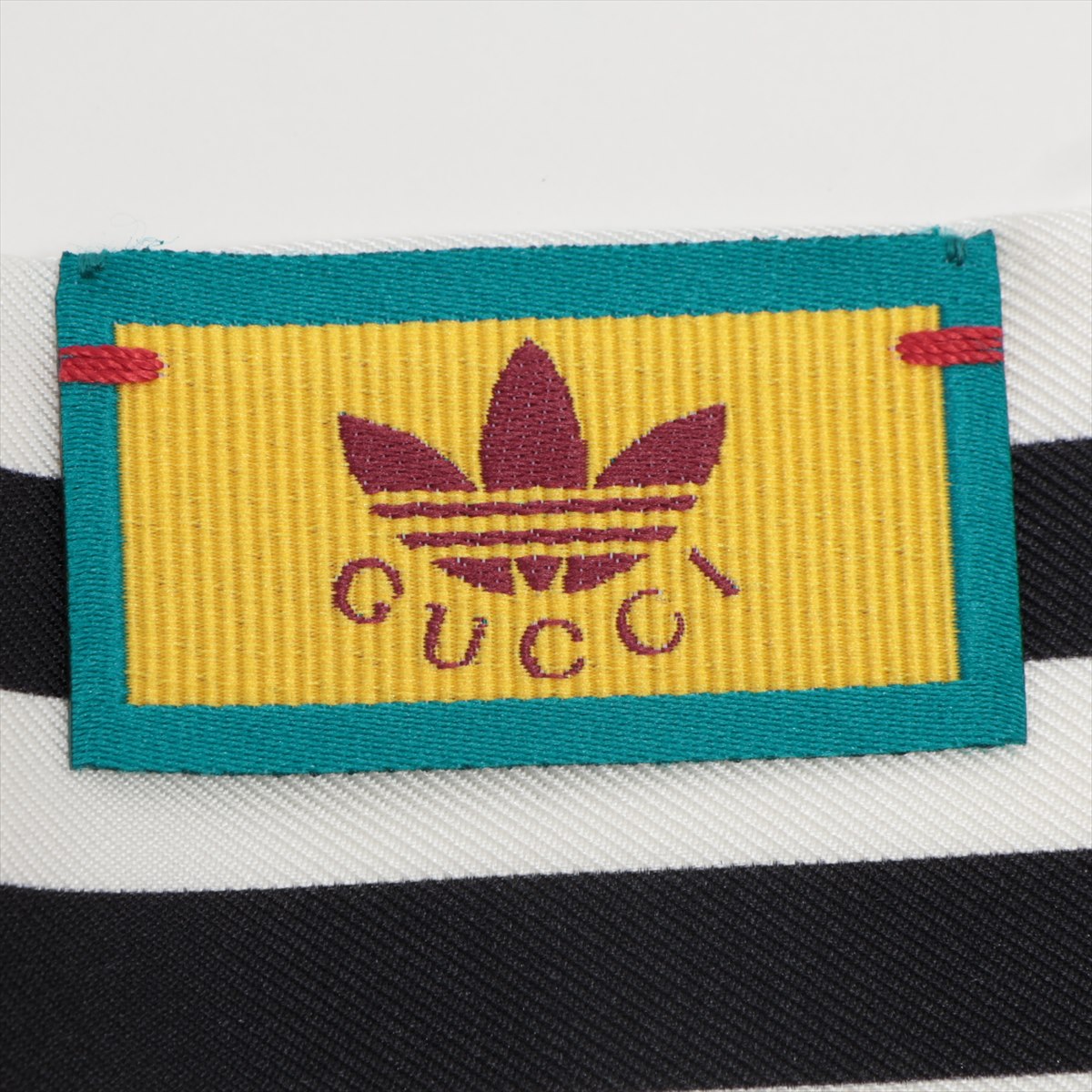 Gucci x Adidas Logo Scarf Silk Black × White Tsure tie scarf stripes