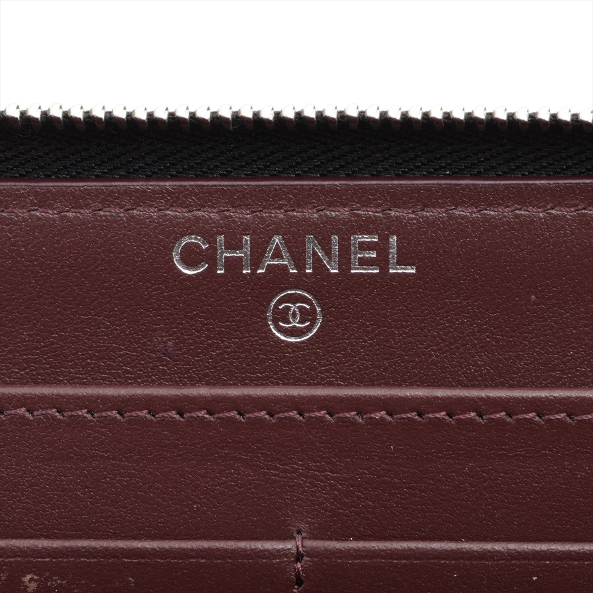 Chanel Matelasse Caviar Skin Zip Round Wallet Black Gold Metal Fittings