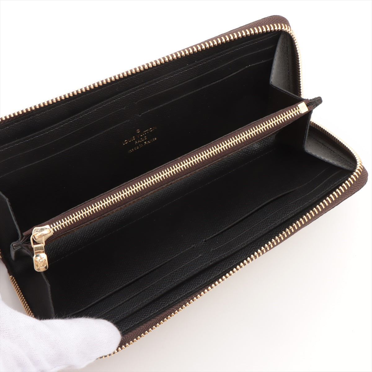 Louis Vuitton monogram reverse Portofeuille Clemence Brown Zip Round Wallet