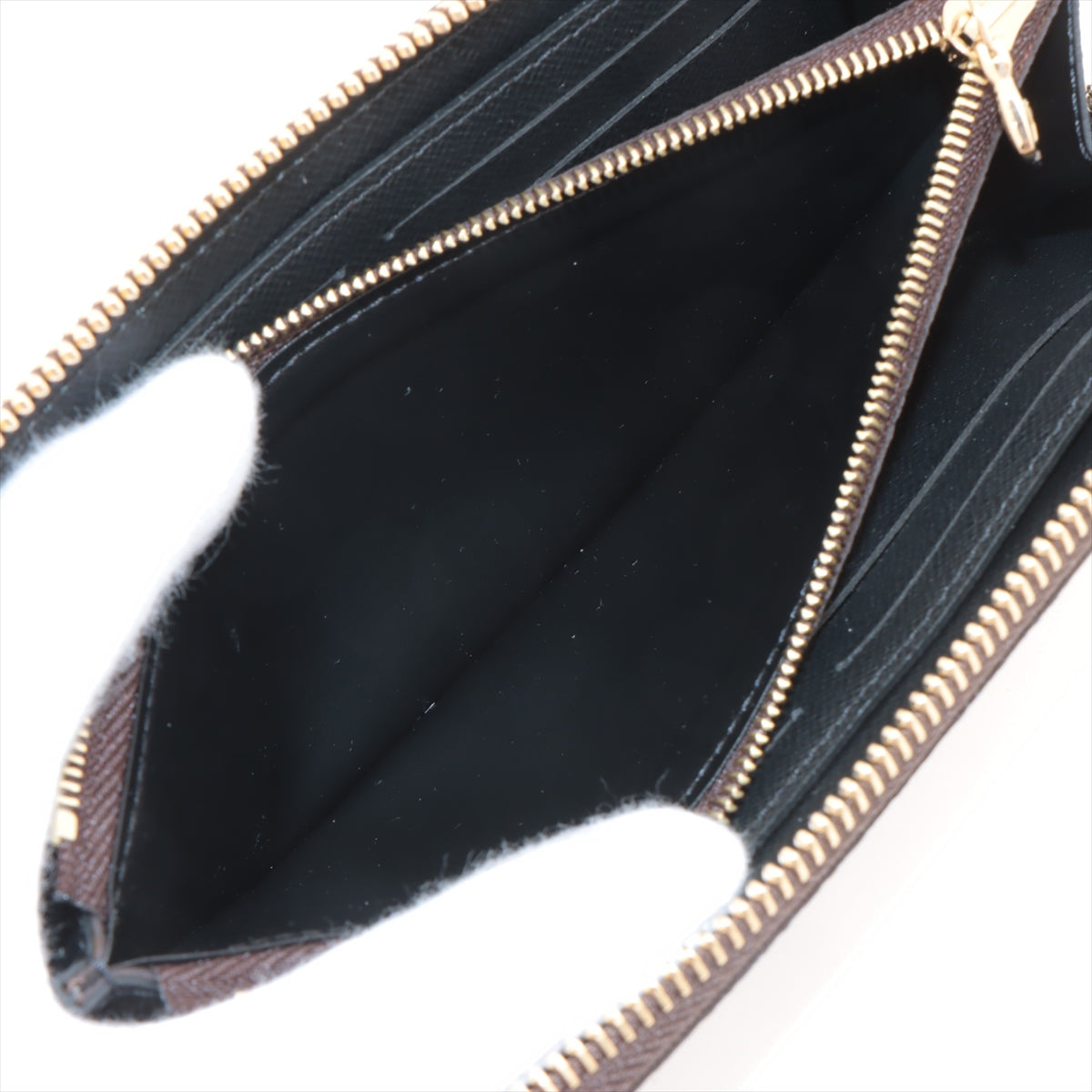 Louis Vuitton monogram reverse Portofeuille Clemence Brown Zip Round Wallet