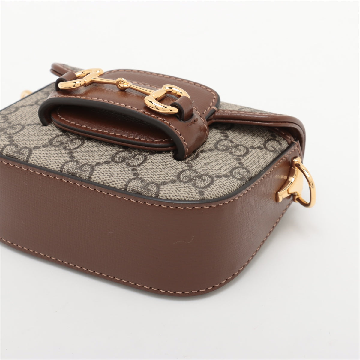 Gucci GG Supreme Horsebit 1955 PVC & leather 2 Way Shoulder Bag Super Mini
