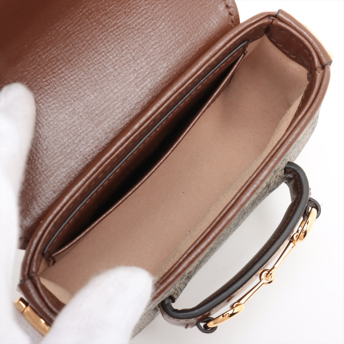 Gucci GG Supreme Horsebit 1955 PVC & leather 2 Way Shoulder Bag Super Mini