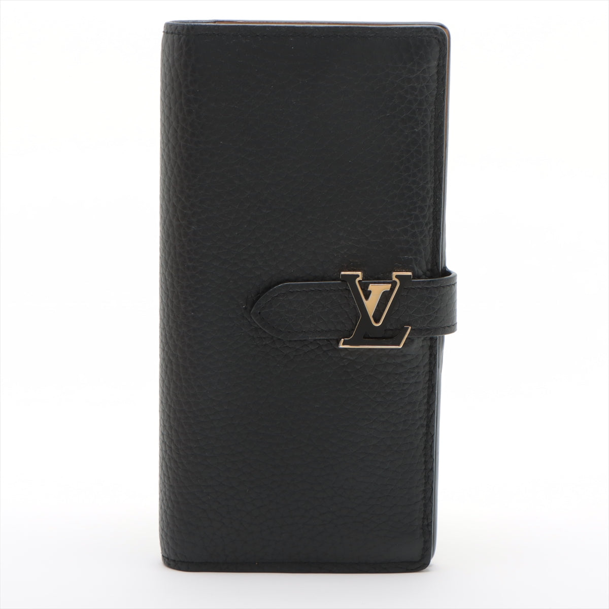 Louis Vuitton Taurillon LV vertical wallet M81330 Noir Long Wallet