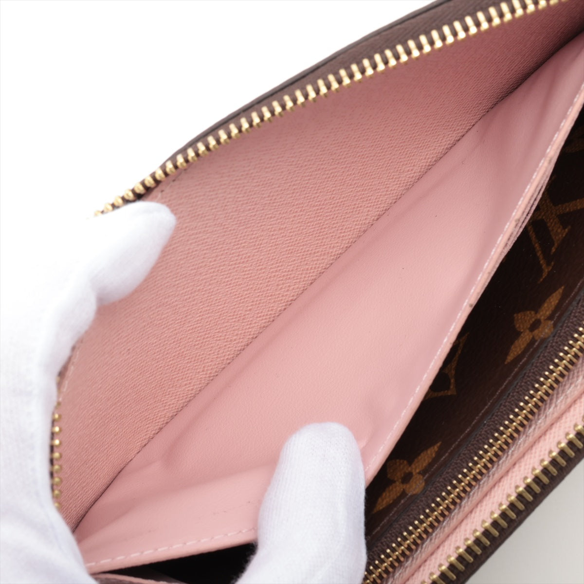 Louis Vuitton Monogram Portofeuille Clemence M60742 Fuschia Zip Round Wallet