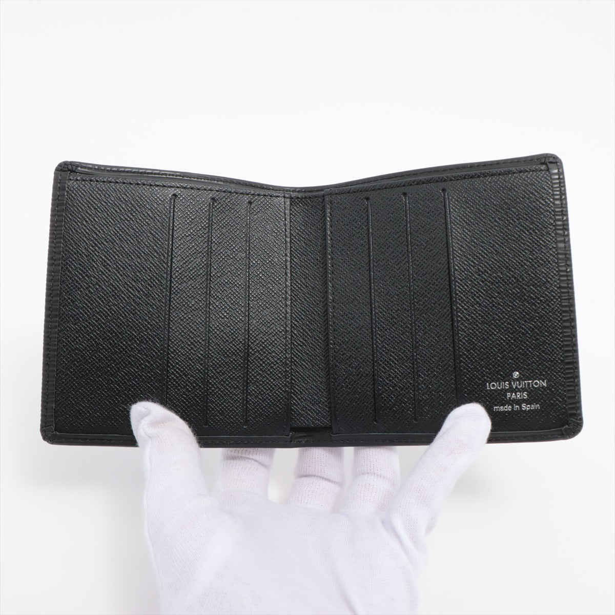 Louis Vuitton Epi Portoviejo 6 Cult Credit M63312 CA2132 Noir Wallet