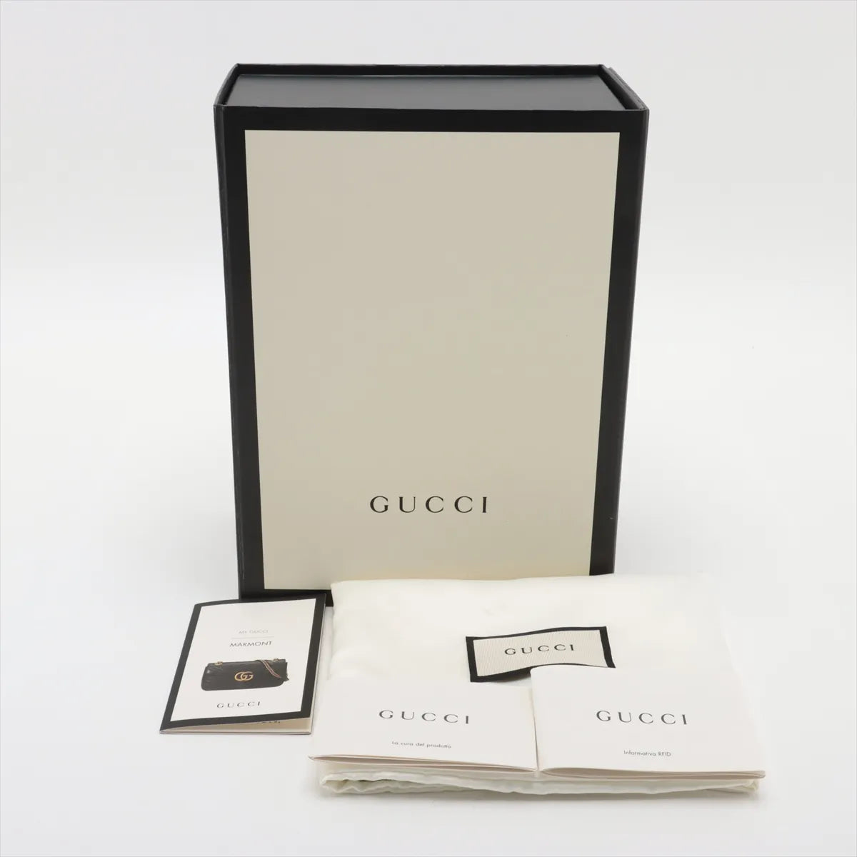 Gucci GG Mini Marmont Leather Chain Shoulder Bag Black 448065