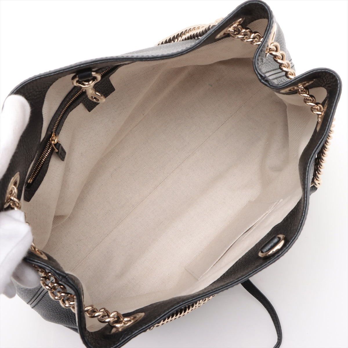 Gucci Soho Leather Chain Shoulder Bag Black