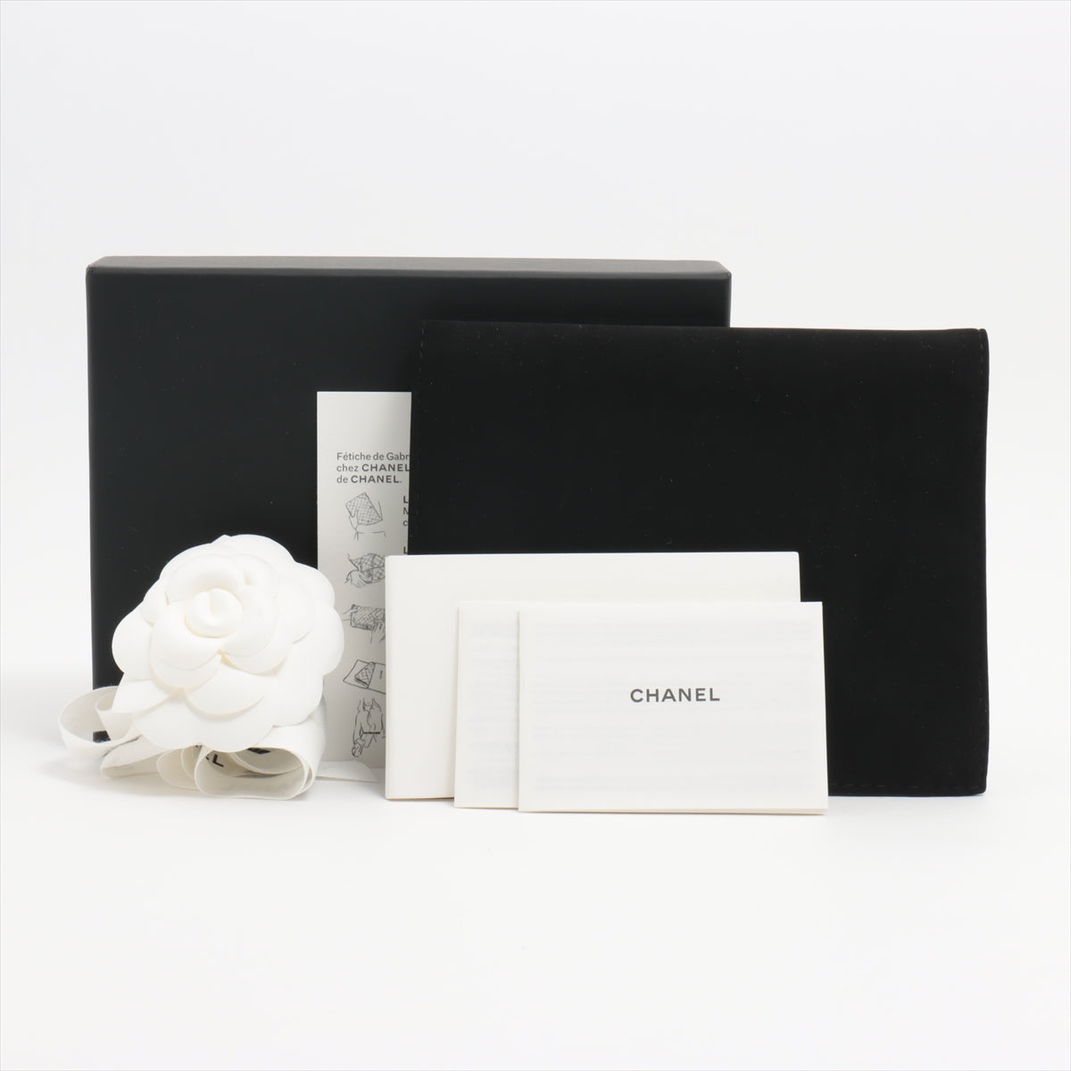 Chanel Matelasse Lambskin Card Case Blue Black Metal Fittings