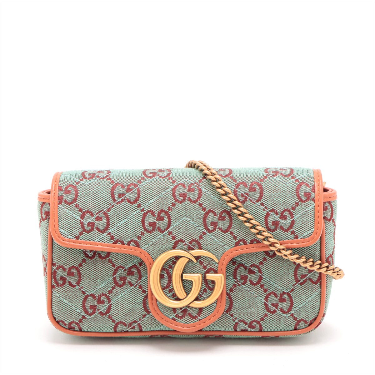 Gucci GG Canvas Canvas & Leather Chain Shoulder Bag Super Mini