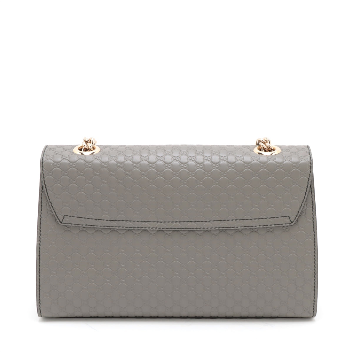 Gucci Micro Guccissima Leather Chain Shoulder Bag Gray 449635