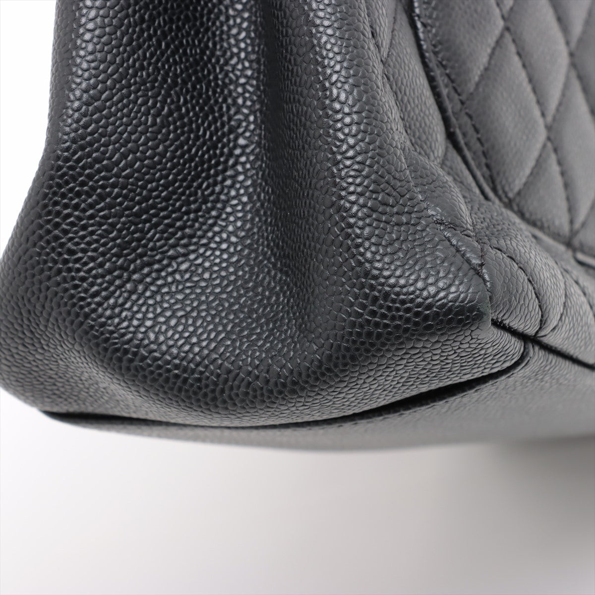 Chanel GST Caviar Skin Chain Tote Bag Black Gold Metal Fittings 16192382