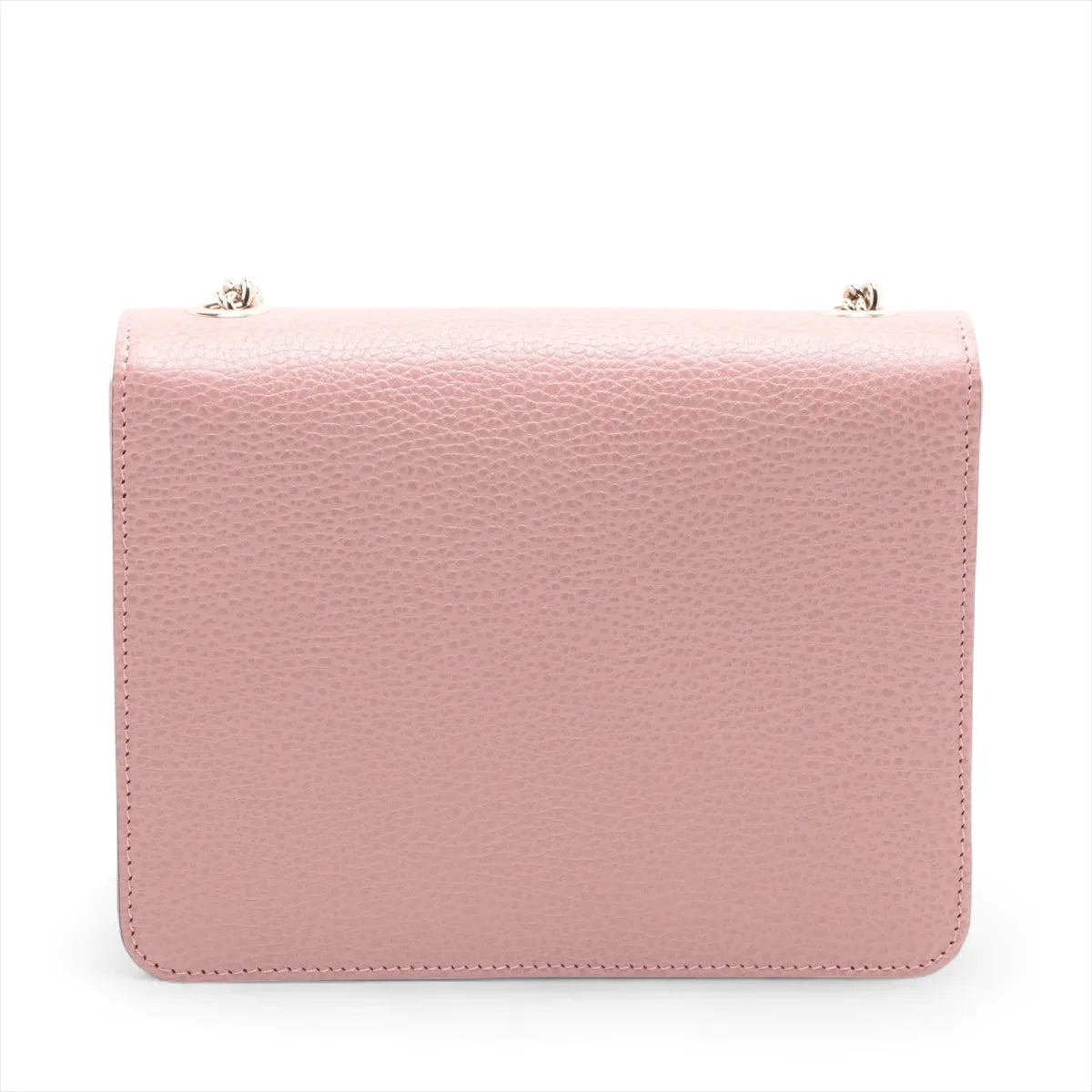 Gucci Interlocking G Leather Chain Shoulder Bag Pink