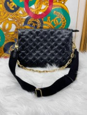 LOUIS VUITTON black coussin MM crossbody gold hardware with straps