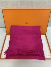 Hermès hot pink shawl with box
