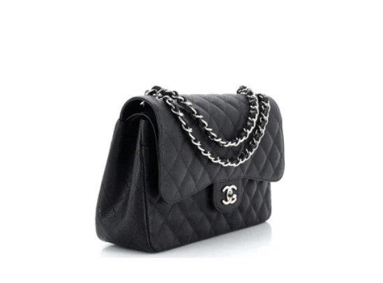 Chanel Classic Double Flap Bag Quilted Caviar Jumbo