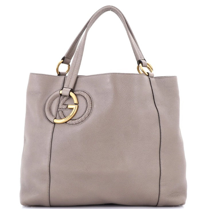 Gucci Twill Tote Leather Medium