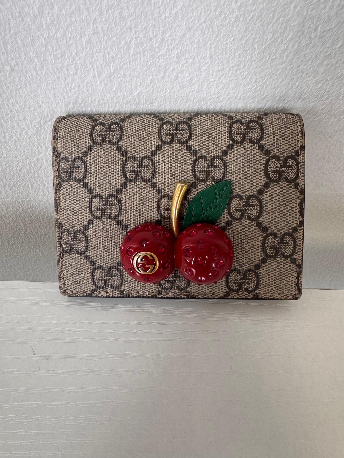 Gucci Monogram Cherries Compact Wallet