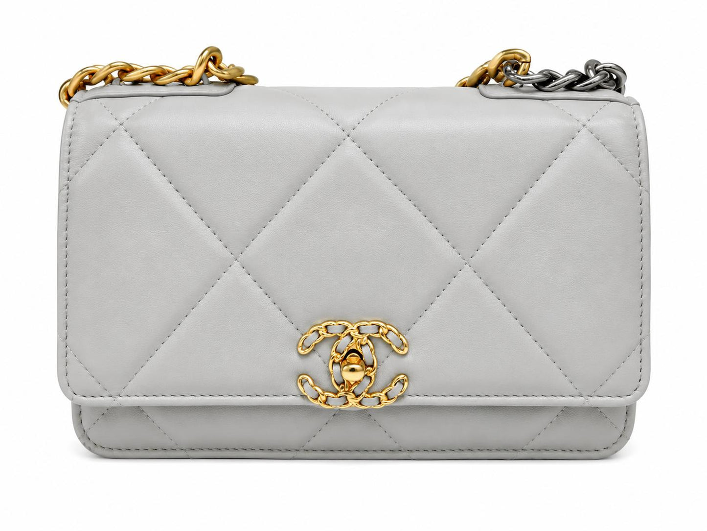 Chanel Gray Lambskin 19 Wallet On Chain - SKU: LSCC0709019