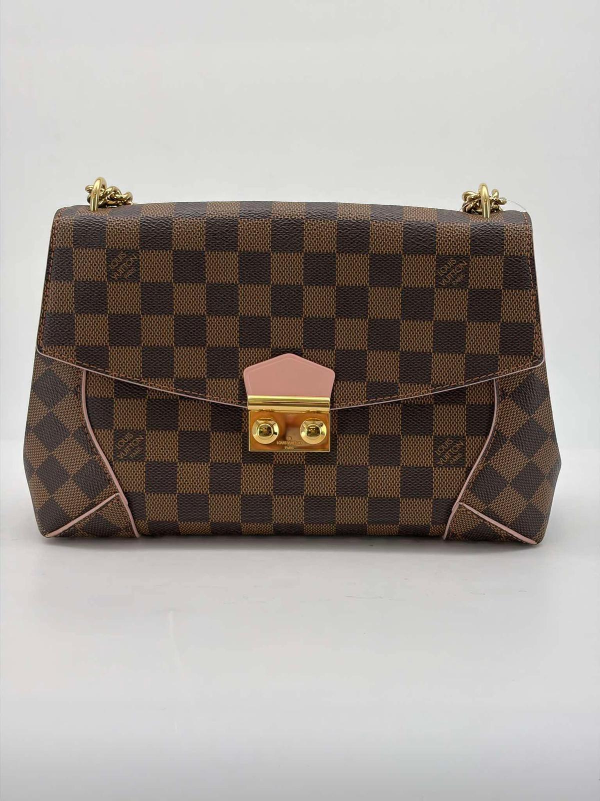 Louis Vuitton Damier Ebene Pink Caissa Chain Flap Crossbody