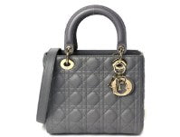 Christian Dior Grey Medium Lady Dior Bag