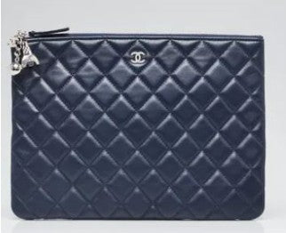 Chanel Navy Lambskin Pouch