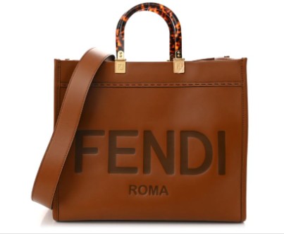 Fendi Sunshine Brown Medium Shopper Tote
