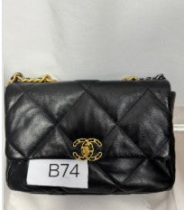 Chanel Black Large Size 19 Crossbody Microchip (22S)