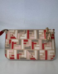 Fendi Zucca Baguette Pouch - Chain + Leather Strap