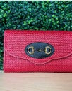 Gucci red horse bit design clutch on chain