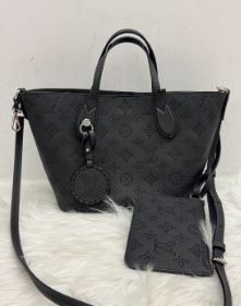Louis Vuitton Black Mahina Empreinte Blossom Tote With Pouch - SKU: LSCJ08110090