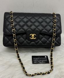 Chanel Black Caviar Medium Double Flap Gold Hardware With Seal And Card, Series 18 - SKU: LSCJ08110104