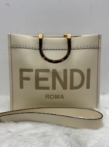 Fendi Ivory Leather Sunshine Tote - Medium - SKU: LSCJ08110105